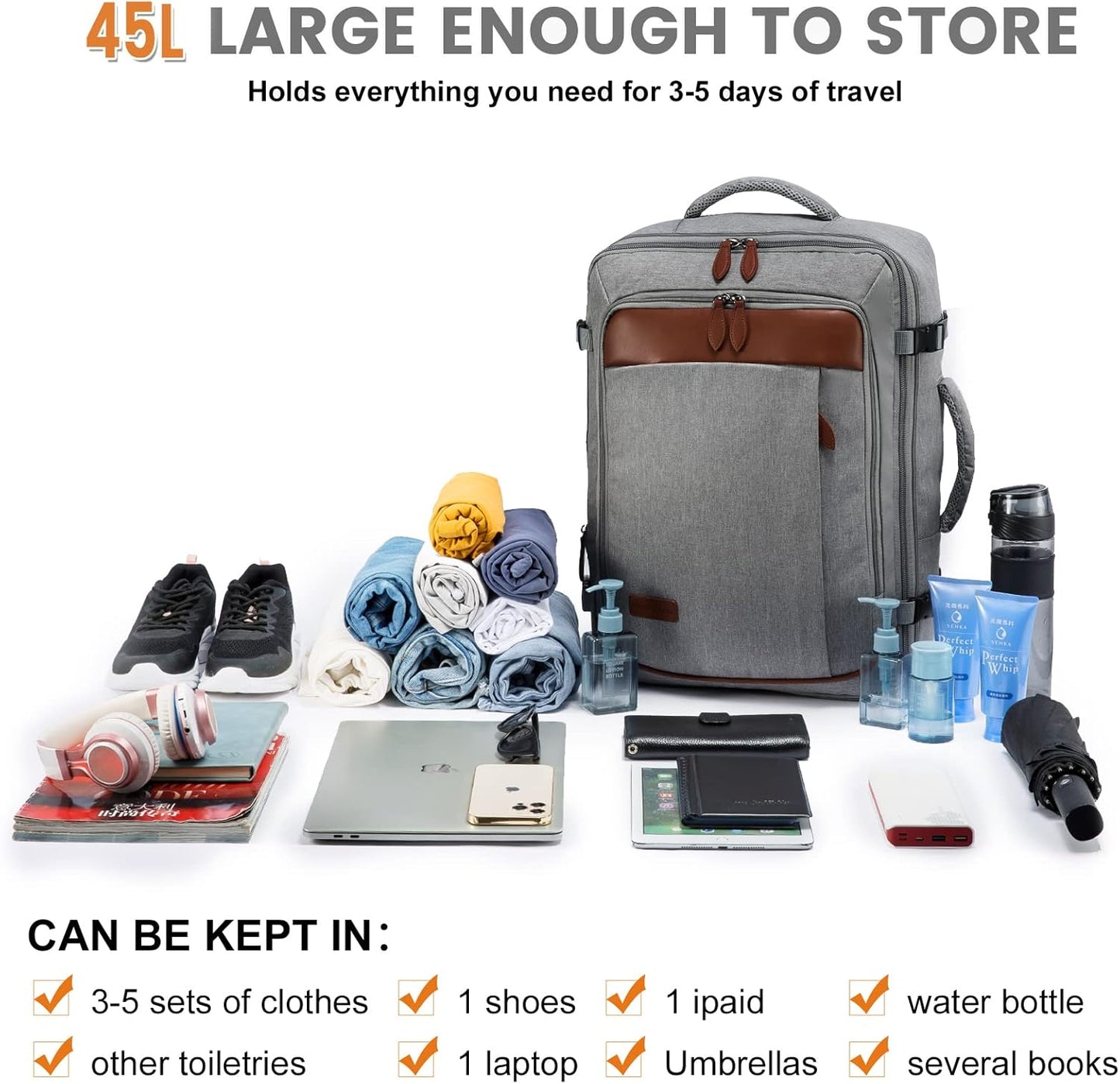 LOVEVOOK Travel Backpack with Packing Cubes