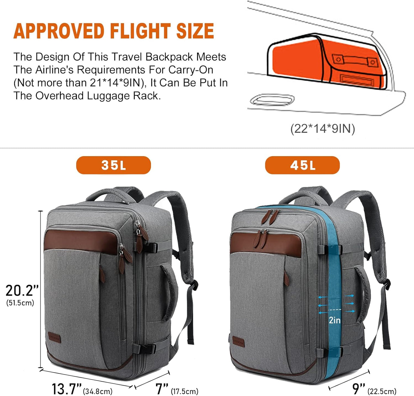 LOVEVOOK Travel Backpack with Packing Cubes