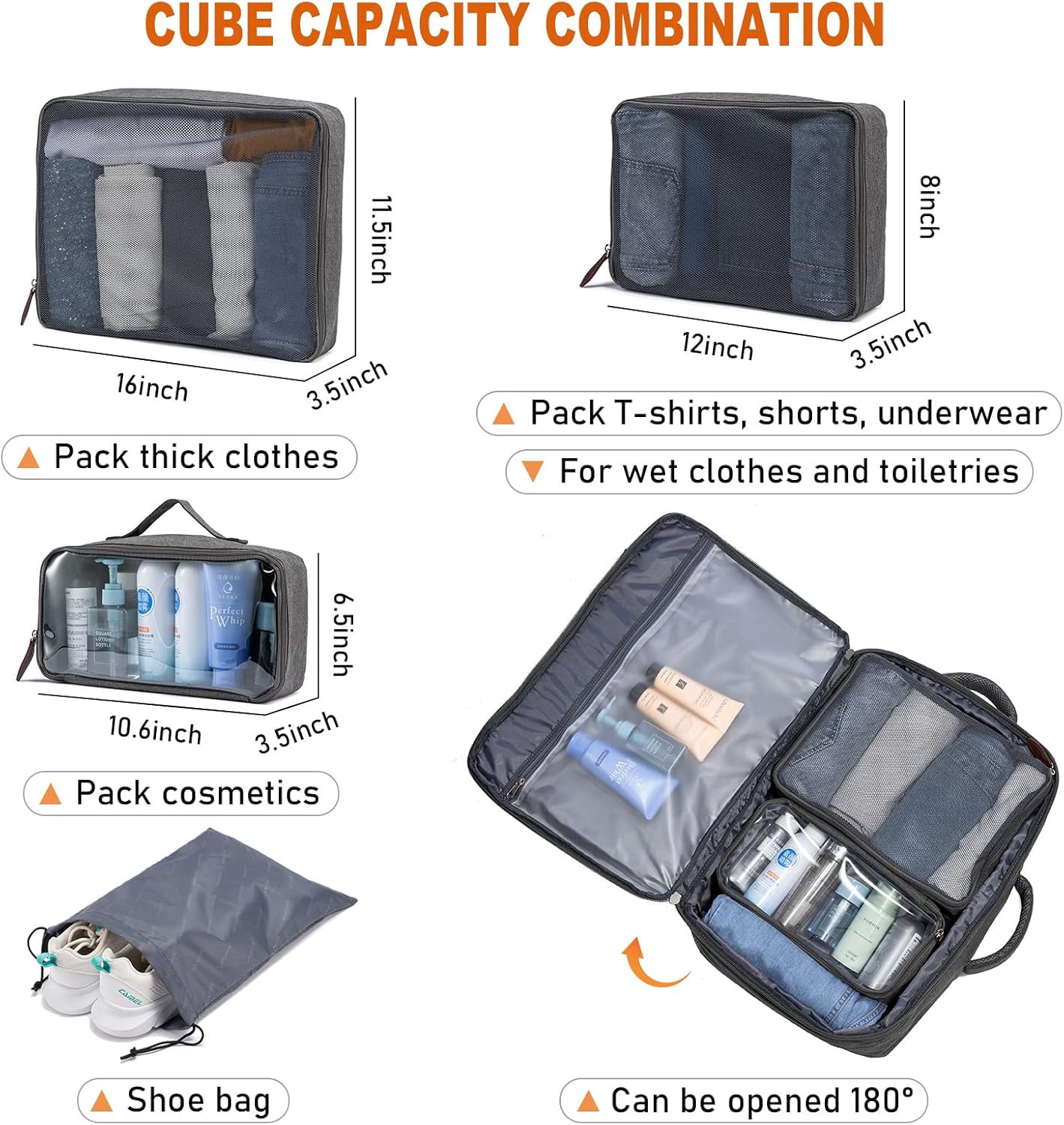 LOVEVOOK Travel Backpack with Packing Cubes