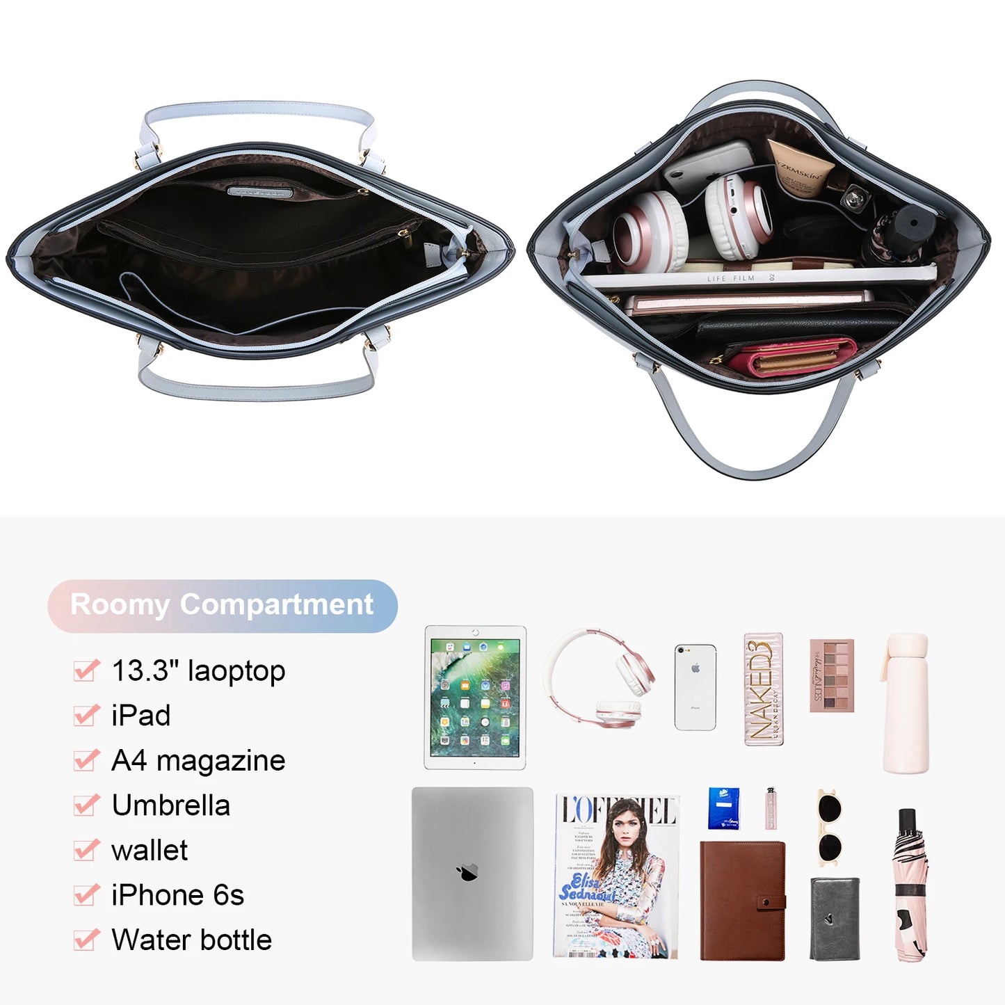LOVEVOOK Tote Purse and Shoulder Bag With Matching Wallets Set