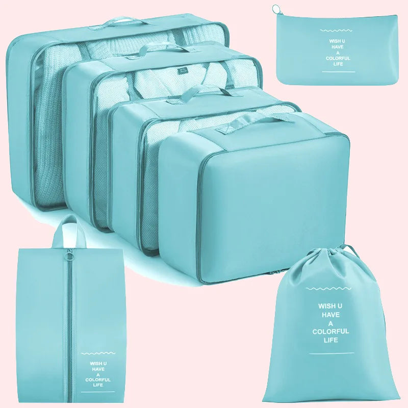 Multifunctional 7 Piece Packing Cube Travel Organizer