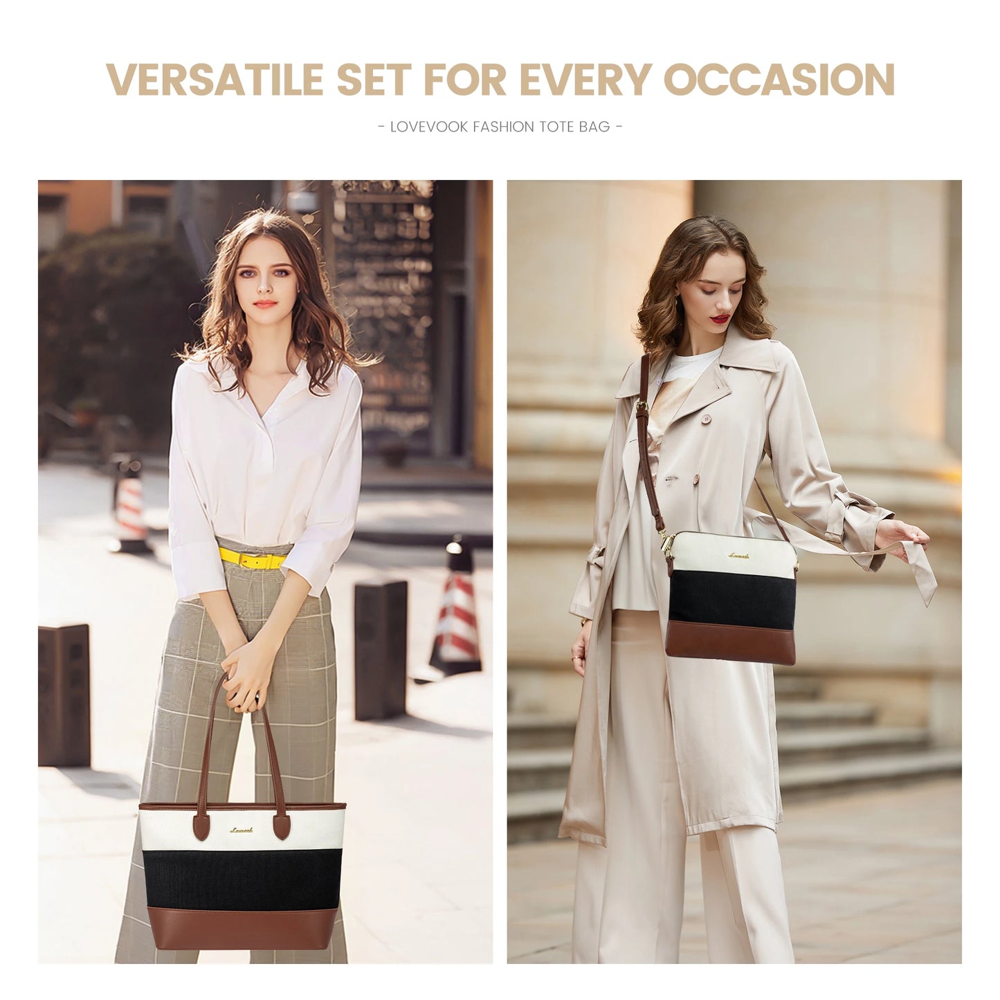 LOVEVOOK Designer PU Leather 3 Piece Set