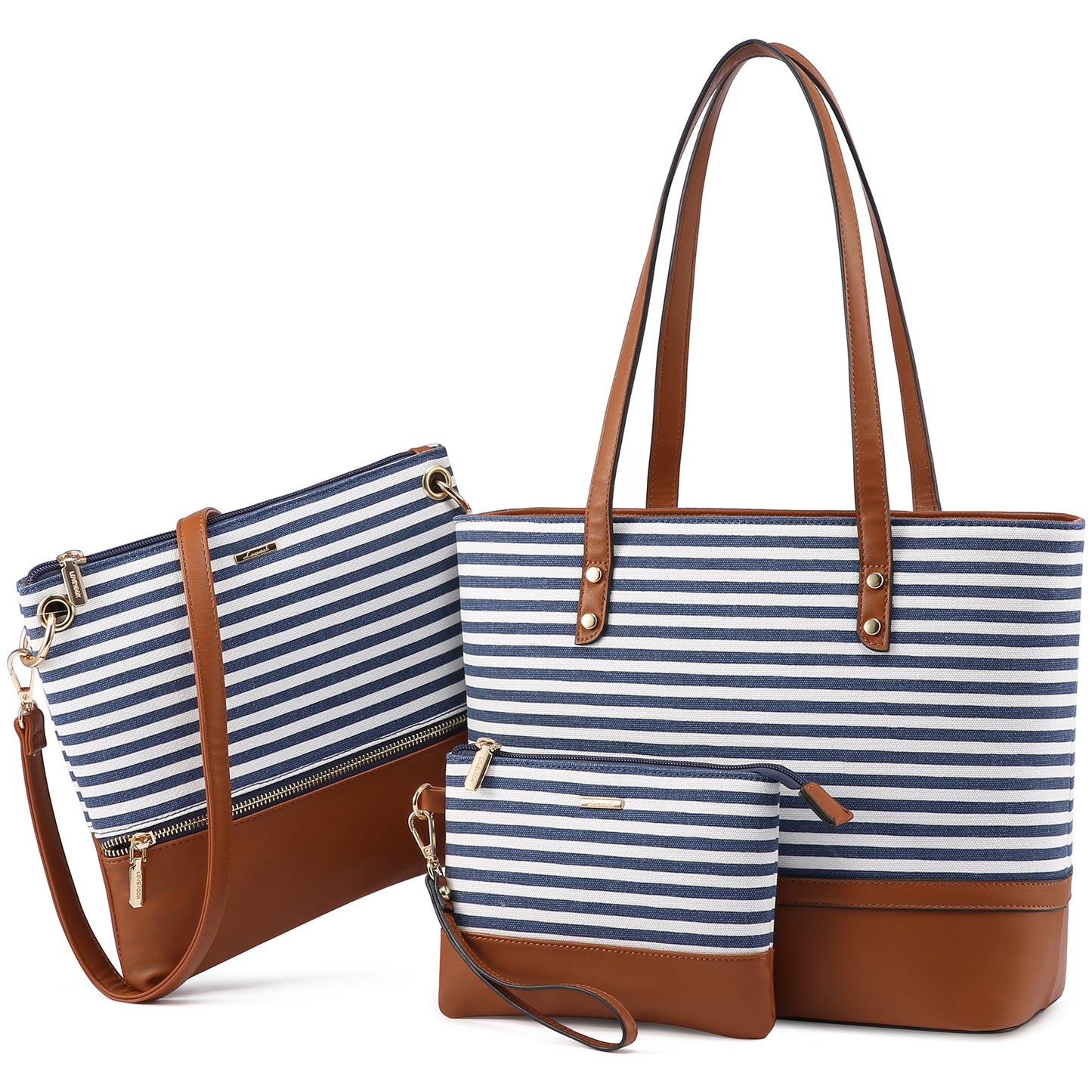 Lovevook 3 Piece Stripe Handbag Set