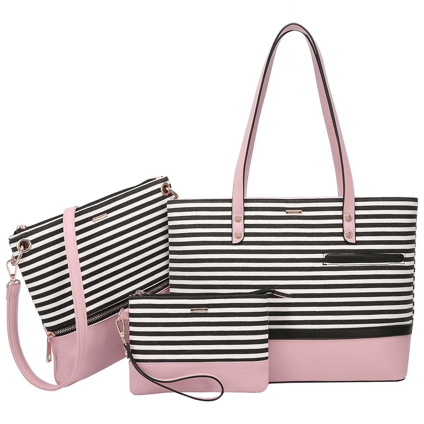 Lovevook 3 Piece Stripe Handbag Set