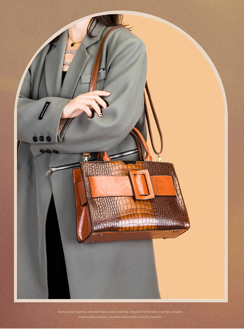 3 Piece Crocodile Pattern PU Leather Set