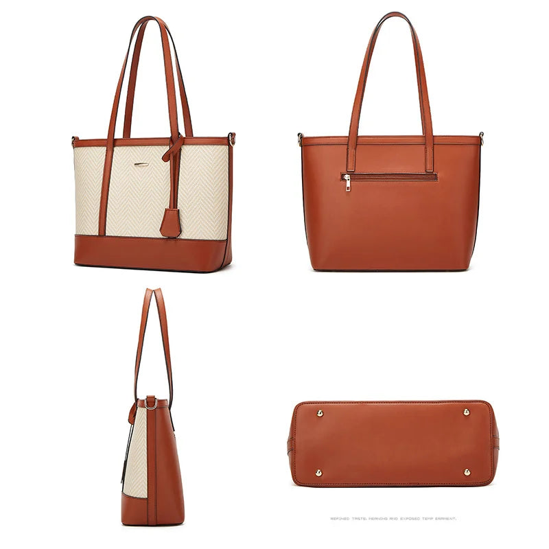 2026 Handbag Large Capacity 4 in 1 PU Leather Tote Bags for Women