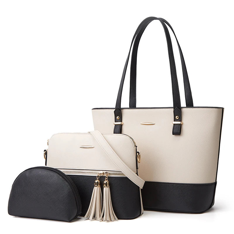 3 Piece PU Leather Handbag Set