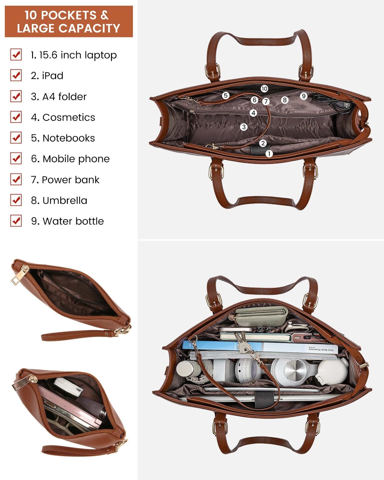 LOVEVOOK Women Laptop Tote Handbags