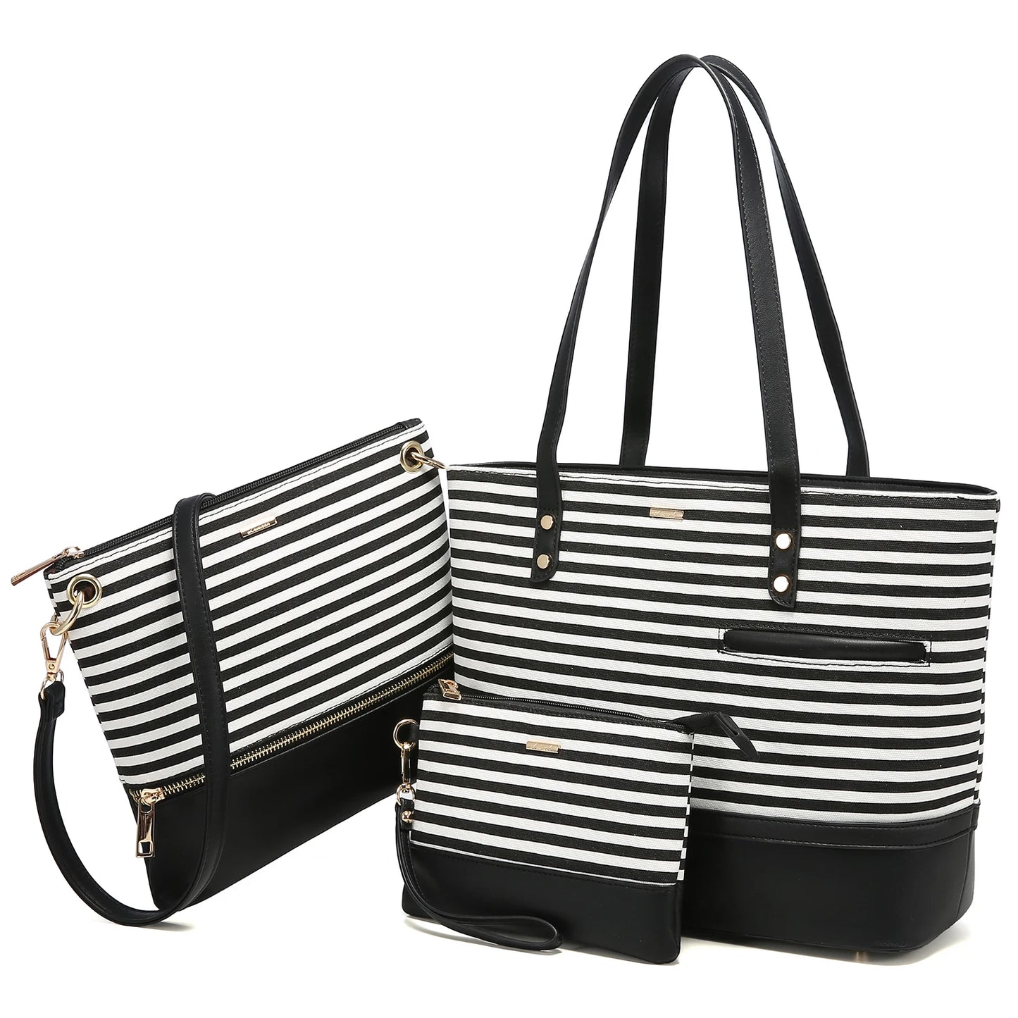 Lovevook 3 Piece Stripe Handbag Set