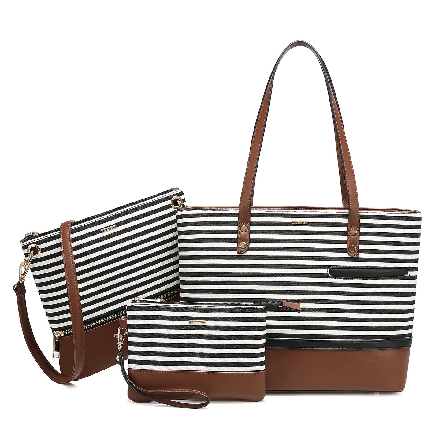 Lovevook 3 Piece Stripe Handbag Set