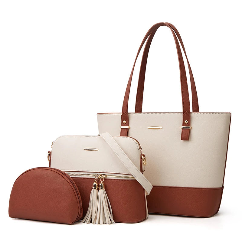 3 Piece PU Leather Handbag Set