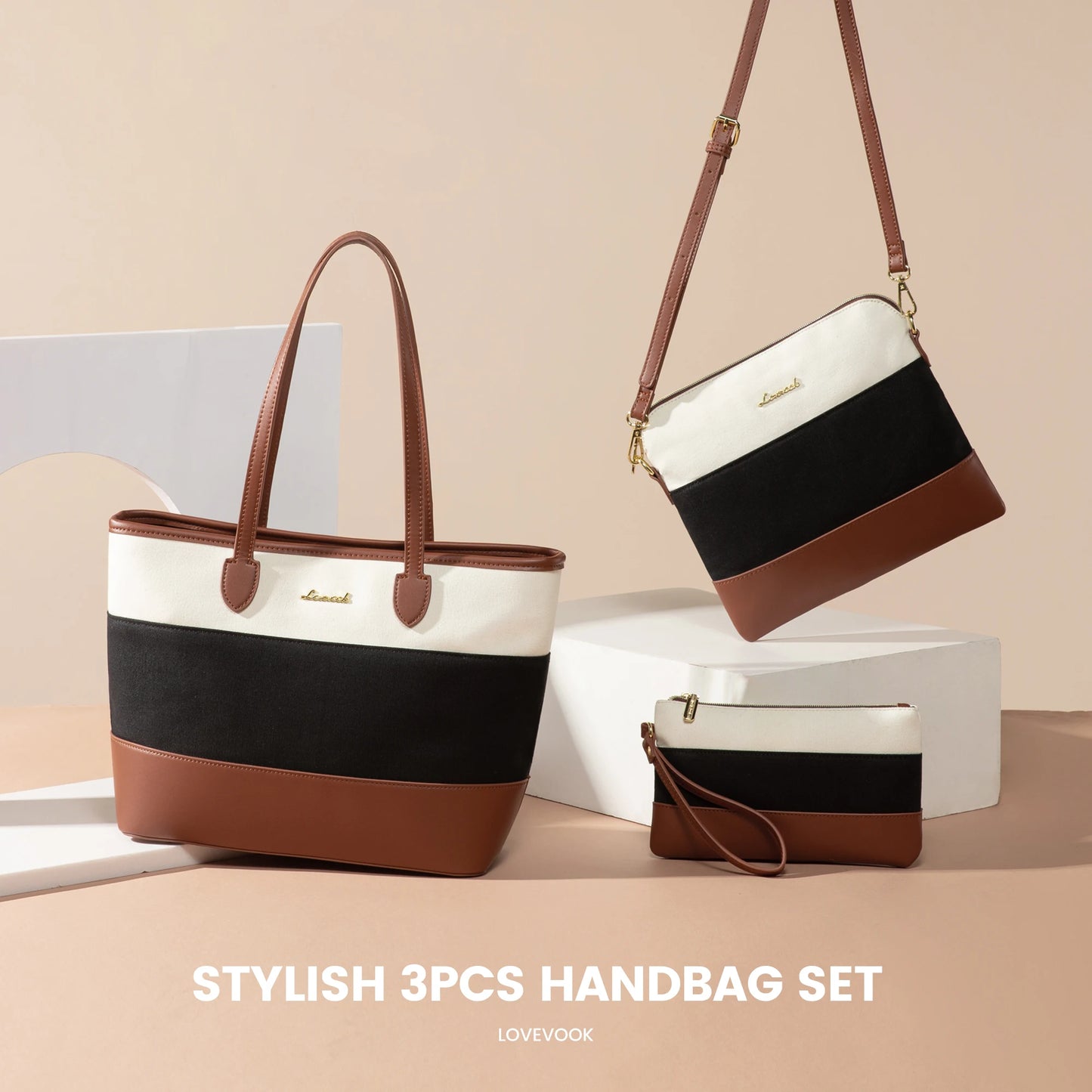 LOVEVOOK Designer PU Leather 3 Piece Set