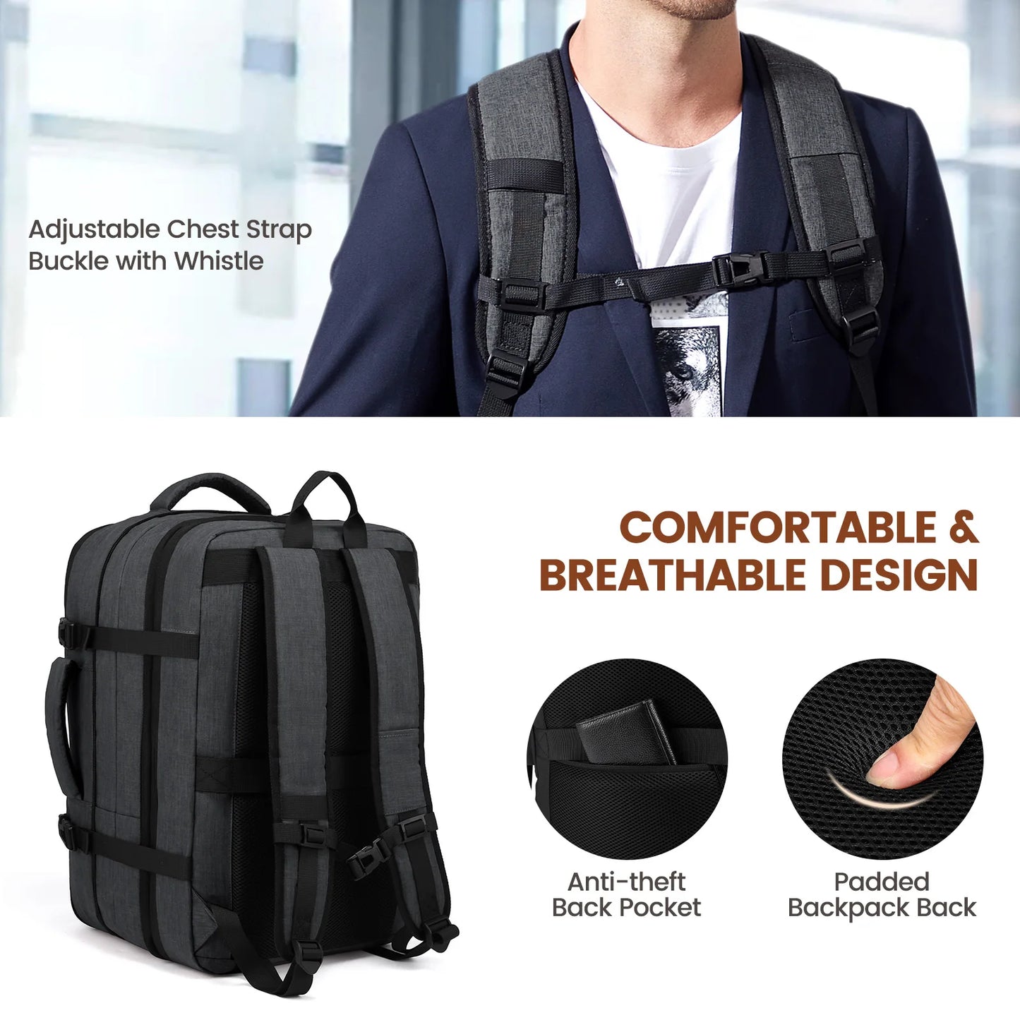 LOVEVOOK Large Travel Backpack with Packing Cubes