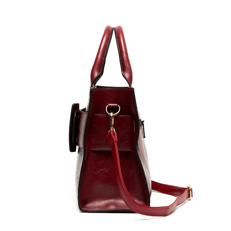 3 Piece Crocodile Pattern PU Leather Set