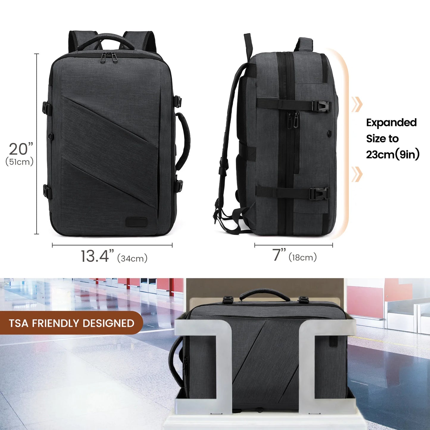 LOVEVOOK Large Travel Backpack with Packing Cubes