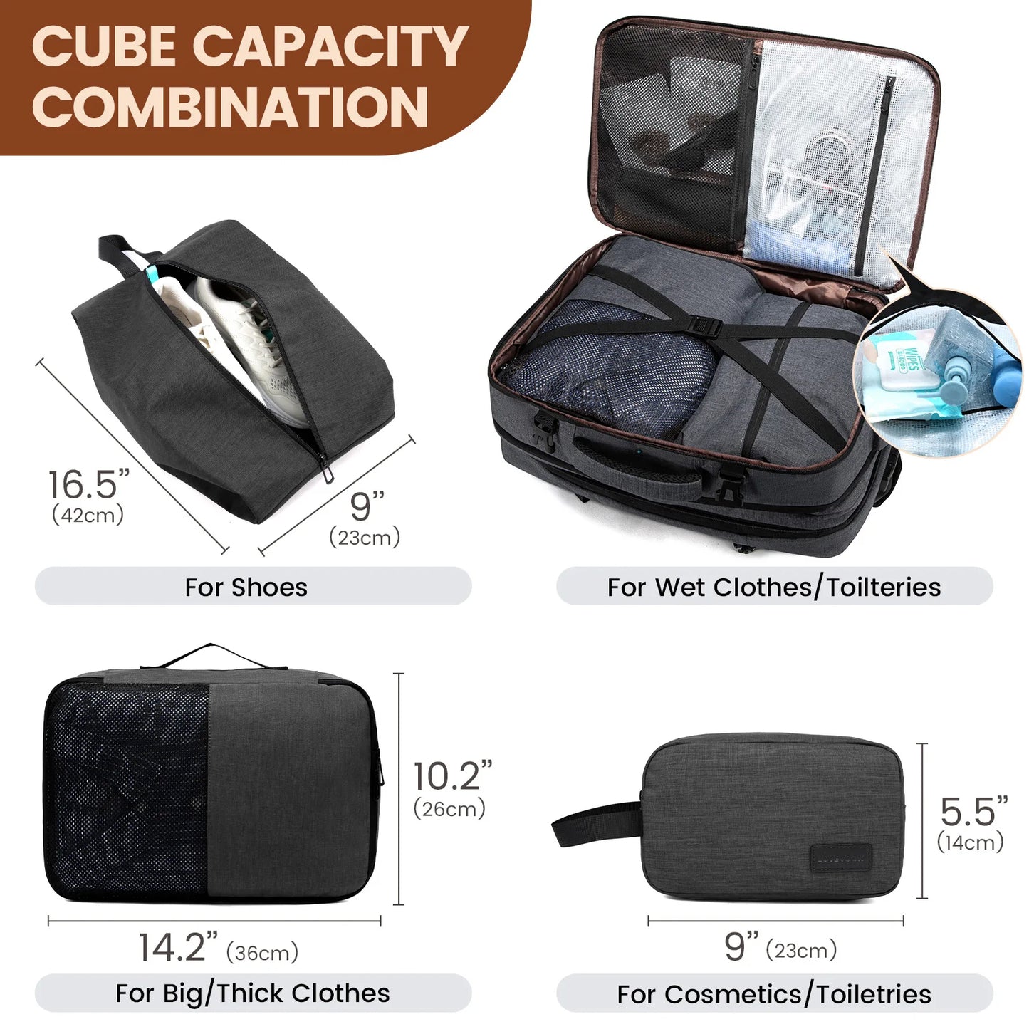 LOVEVOOK Large Travel Backpack with Packing Cubes