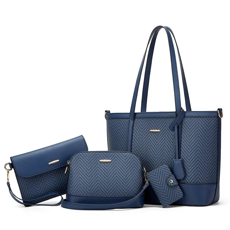 2026 Handbag Large Capacity 4 in 1 PU Leather Tote Bags for Women