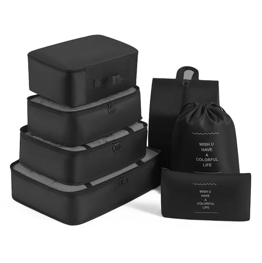 Multifunctional 7 Piece Packing Cube Travel Organizer