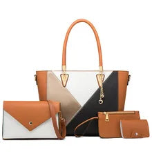 4 Piece Multi-Colored Handbag Set