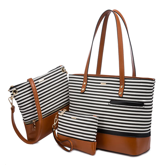 Lovevook 3 Piece Stripe Handbag Set