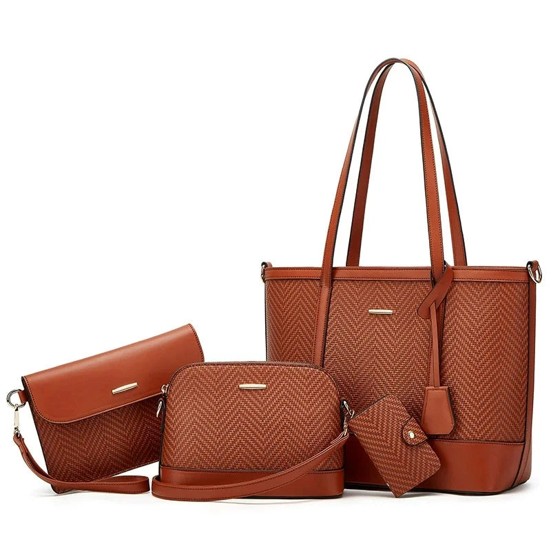 2026 Handbag Large Capacity 4 in 1 PU Leather Tote Bags for Women
